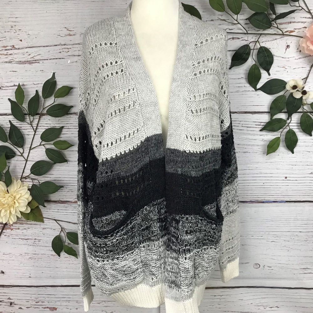 Splendid Size XS Black Gray Oversized Cardigan